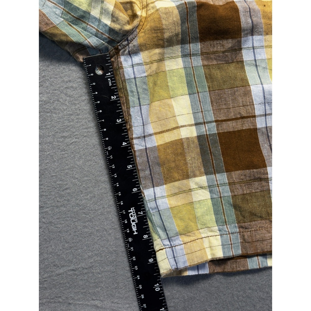 Tommy Bahama Relax Mens 35 Plaid Shorts 100% Linen Brown Blue Green Summer - Picture 8 of 9